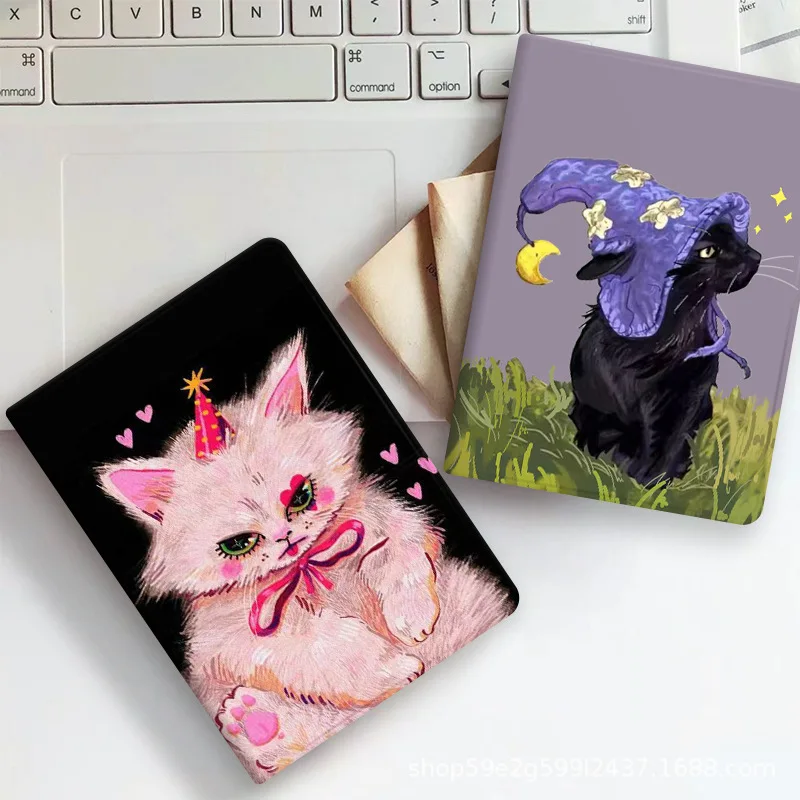 

Чехол для iPad A16 2025 11-го поколения с милыми мультяшными котами, флип-чехлы для iPad 10-го поколения, 10,9 дюйма, 2022 7/8/9 10,2 дюйма, чехол 2021