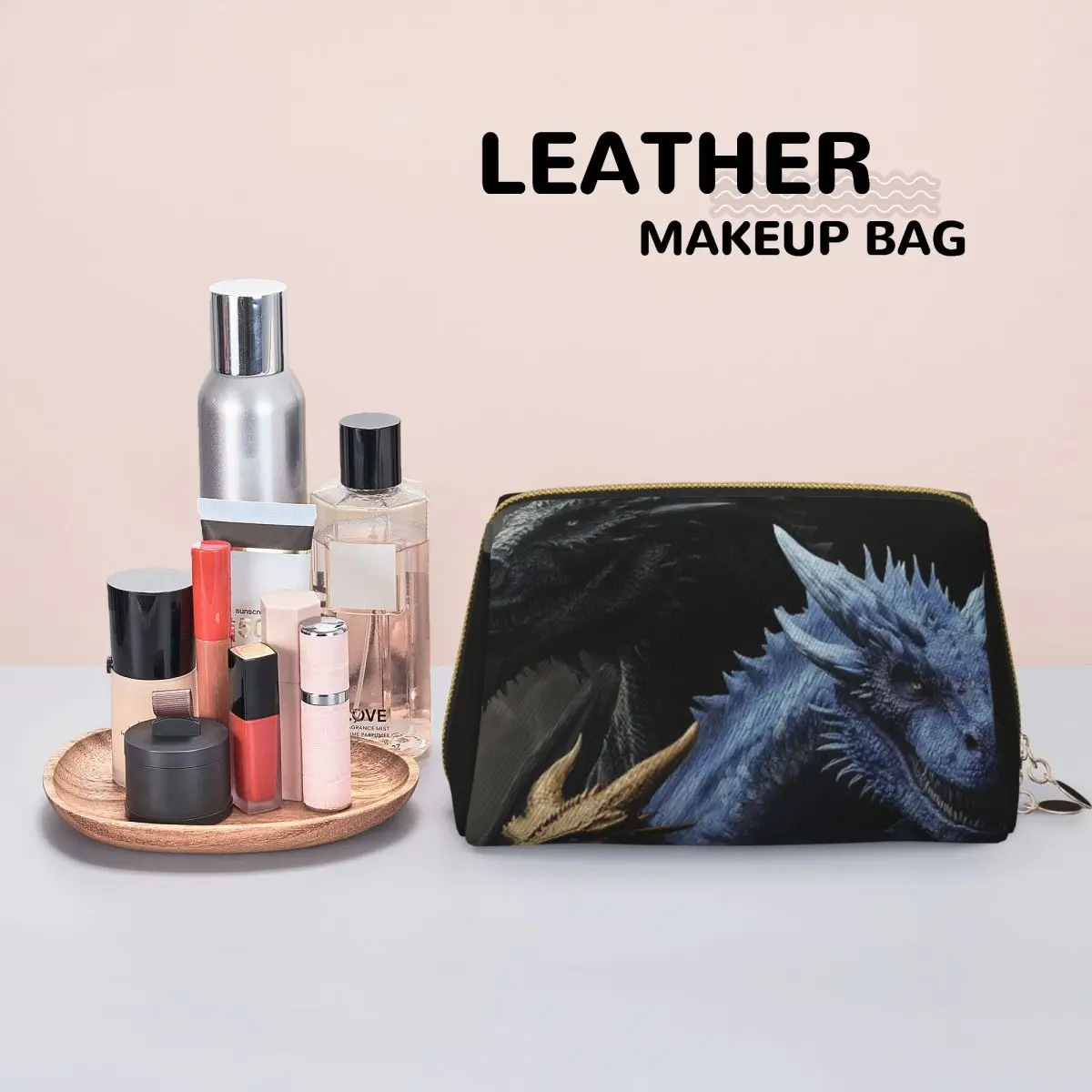 Fourth Wing Dragon Women Cosmetic Bag Travel Makeup Organizer Pouch Toiletry Storage Dopp Kit Box