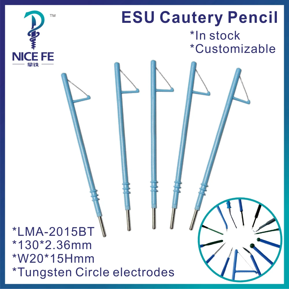 5pcs packing Wholesale Arthroscopic Electrodes Electrosurgical Tungsten Circle electrode T shape esu cautery pencil