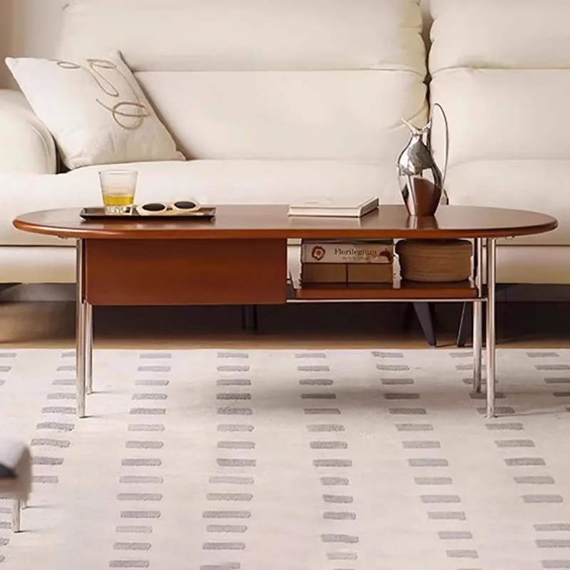 

Minimalist Oval Coffee Table With Storage Modern Living Room Eclectic Coffee Table Unique Bedroom Table De Salon Furniture