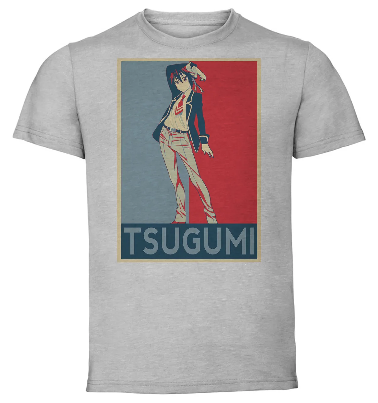 T-Shirt Unisex Grey Propaganda Nisekoi Seishiro Tsugumi