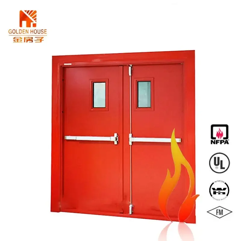 1 2 3 Hour Metal Fire Door UL Listed Approve USA Standard Fire Rated Steel Double Door For Hospital School