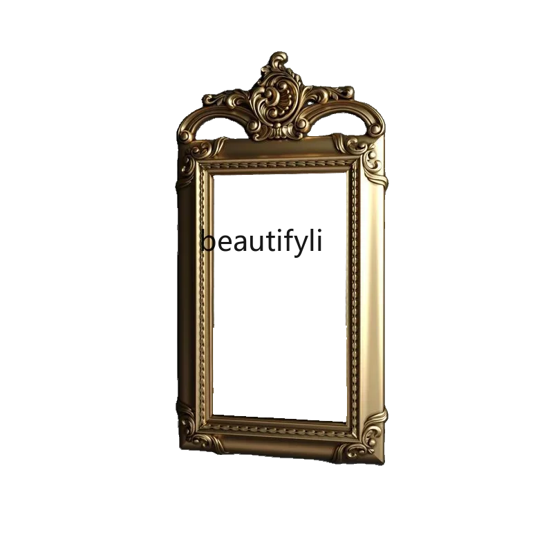 

A50 French retro bathroom mirror wall-mounted European bathroom, American living room entrance wall decorative mirror