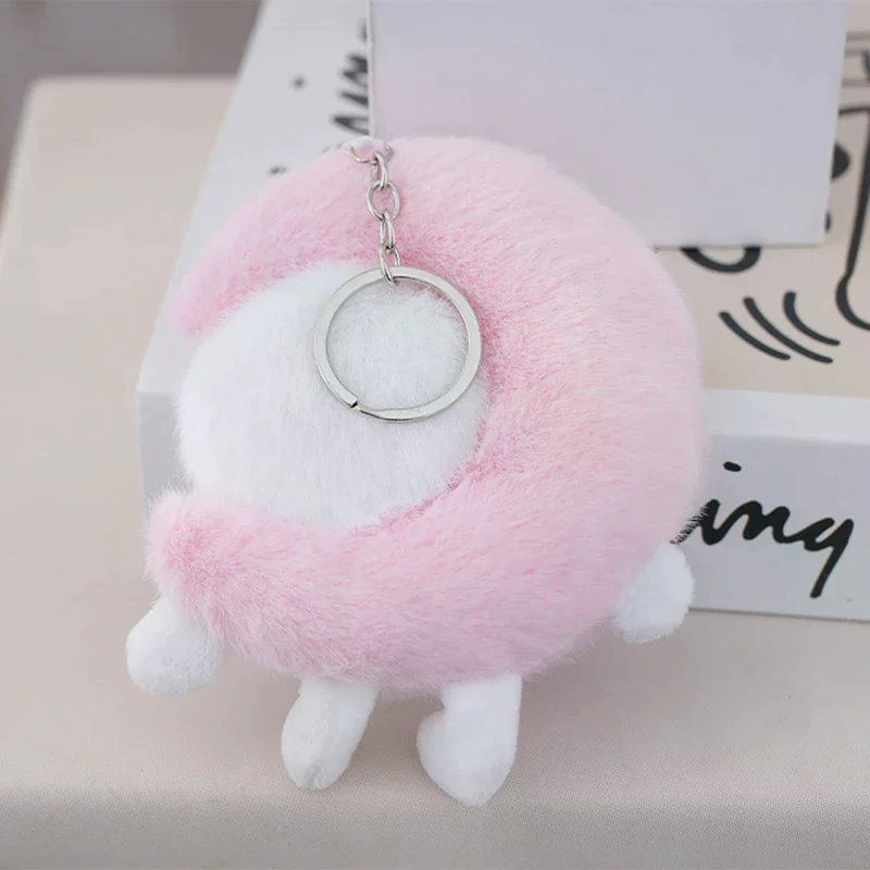 لطيف القمر أفخم ألعاب الدمى قلادة المفاتيح على ظهره المنزل الشنق الديكور الهدايا