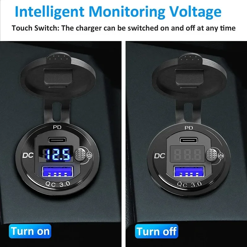 10-60V 광범위 전압 충전기, 골프 카트 및 UTV용 알루미늄 합금 전원 어댑터