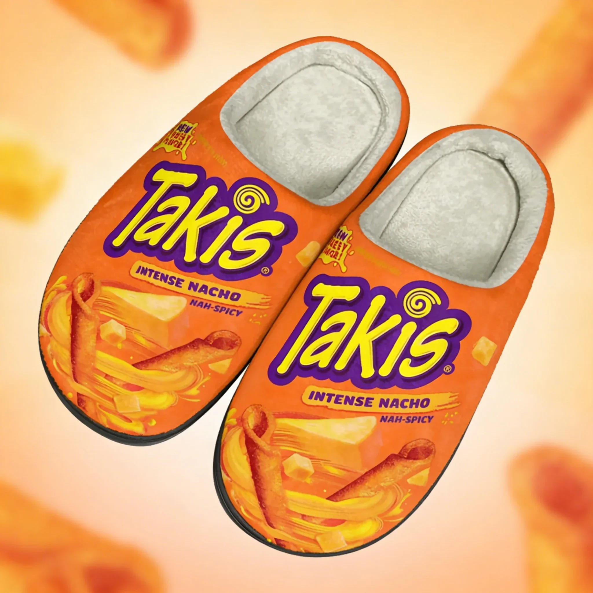 

Funny Takis Custom Warm Plush Indoor House Slippers for Adults Flannel Home Shoes