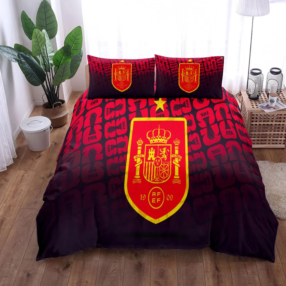 World Renowned National Football Team Duvet Cover Set,Single Double Full Queen King Quilt Cover,UK,GB,FR,BR,AR,PT