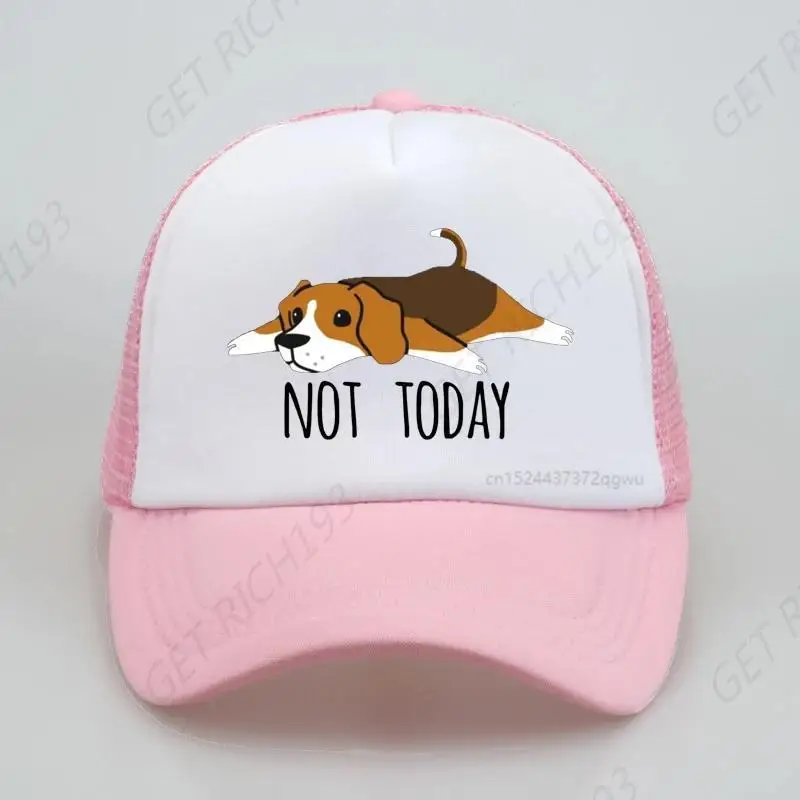 

Funny Not Today Beagle Dog Trucker Hat Summer Mesh Baseball Caps Adjustable Racing Cap Summer Breathable Snapback Hats