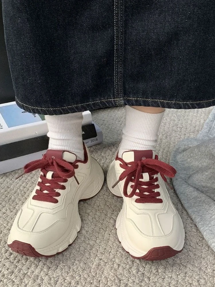 

​2025 Spring Autumn New Retro Thick Platform Super Soft Dad Sneakers Women Casual Sports Versatile Running Waterproof Shoes​