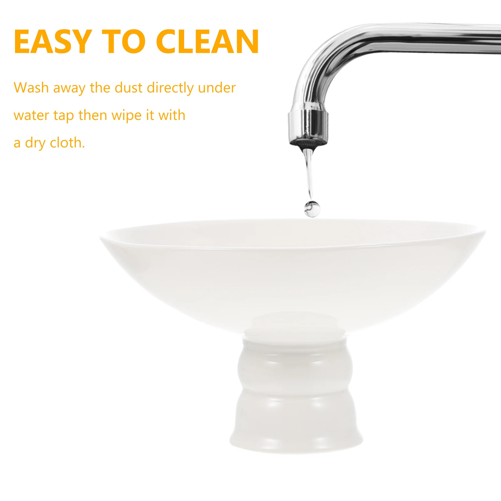 

1Pcs High Foot Ceramic Fruit Plate White Decorative Snack Dish Dessert Plate Household Container Food Container