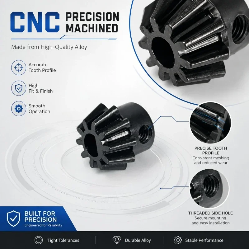Black Oxide Finished Pinion Bevel Gear Multi Tooth Layout Stable Drive Hobby Collection Model Upgrade Spare Fittings