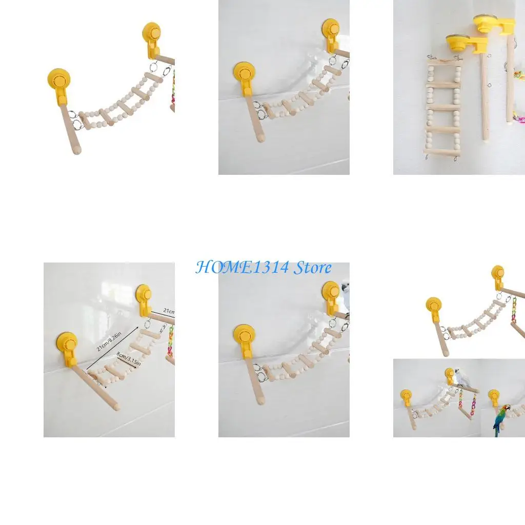 

M6CE Bird Ladder Standing Hammocks игрушка ветвь для попугаев Budgies Suctic Cup