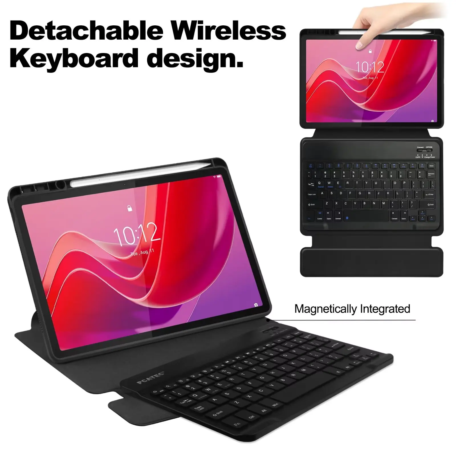 

Чехол для Lenovo Tab M11 (TB330FU)/Xiaoxin Pab 2024 (TB331FC) Прозрачный 360 ° кожаный чехол для вращающейся клавиатуры