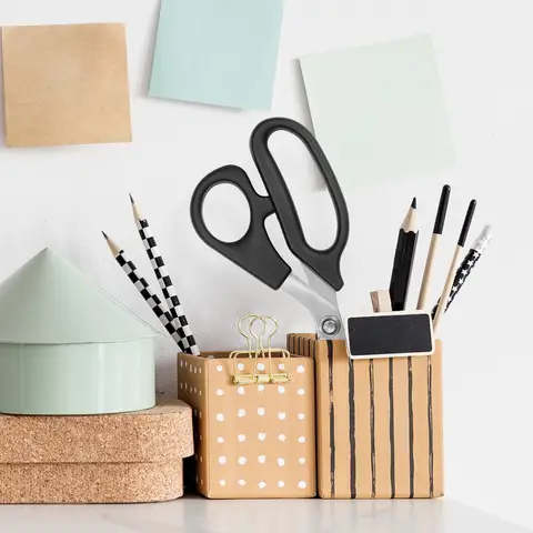 All Purpose Plus sax 8 tum böjt handtag rostfritt stålblad perfekt för hemmakontor och klassrum 10 best sales kraftig sax för att skära plast - №9