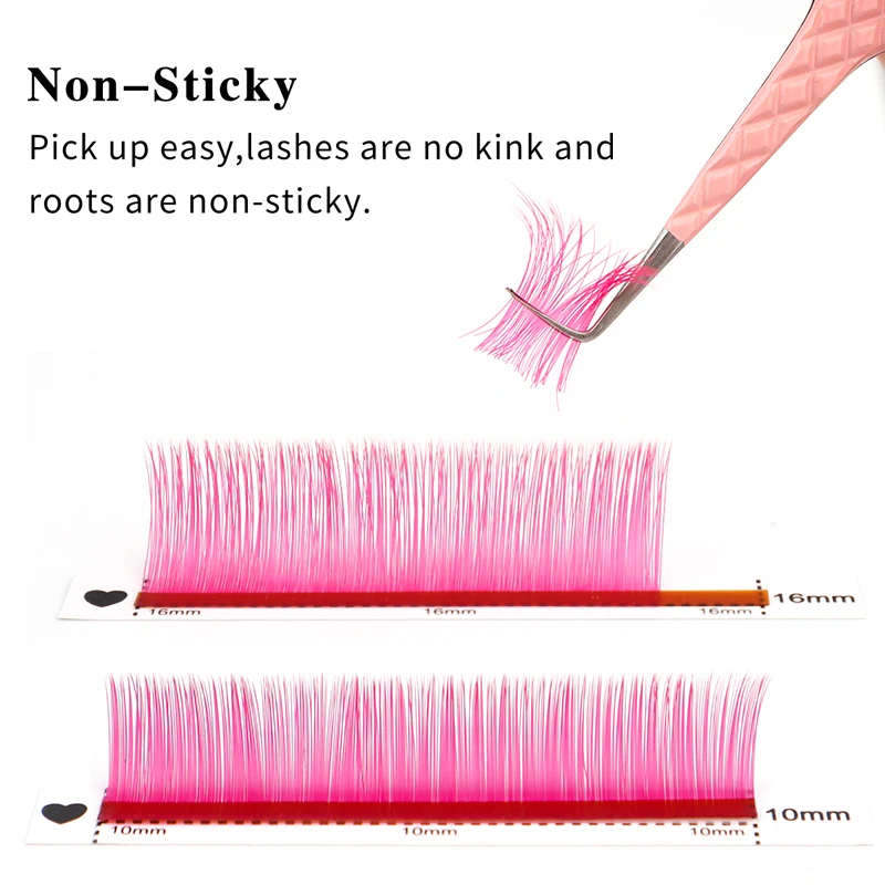 Rose Pink/Purple/ Yellow/Green/Blue/Pink 6 Colors Rainbow Macaron color Hand Woven Premium Synthetic Mink Eyelashes