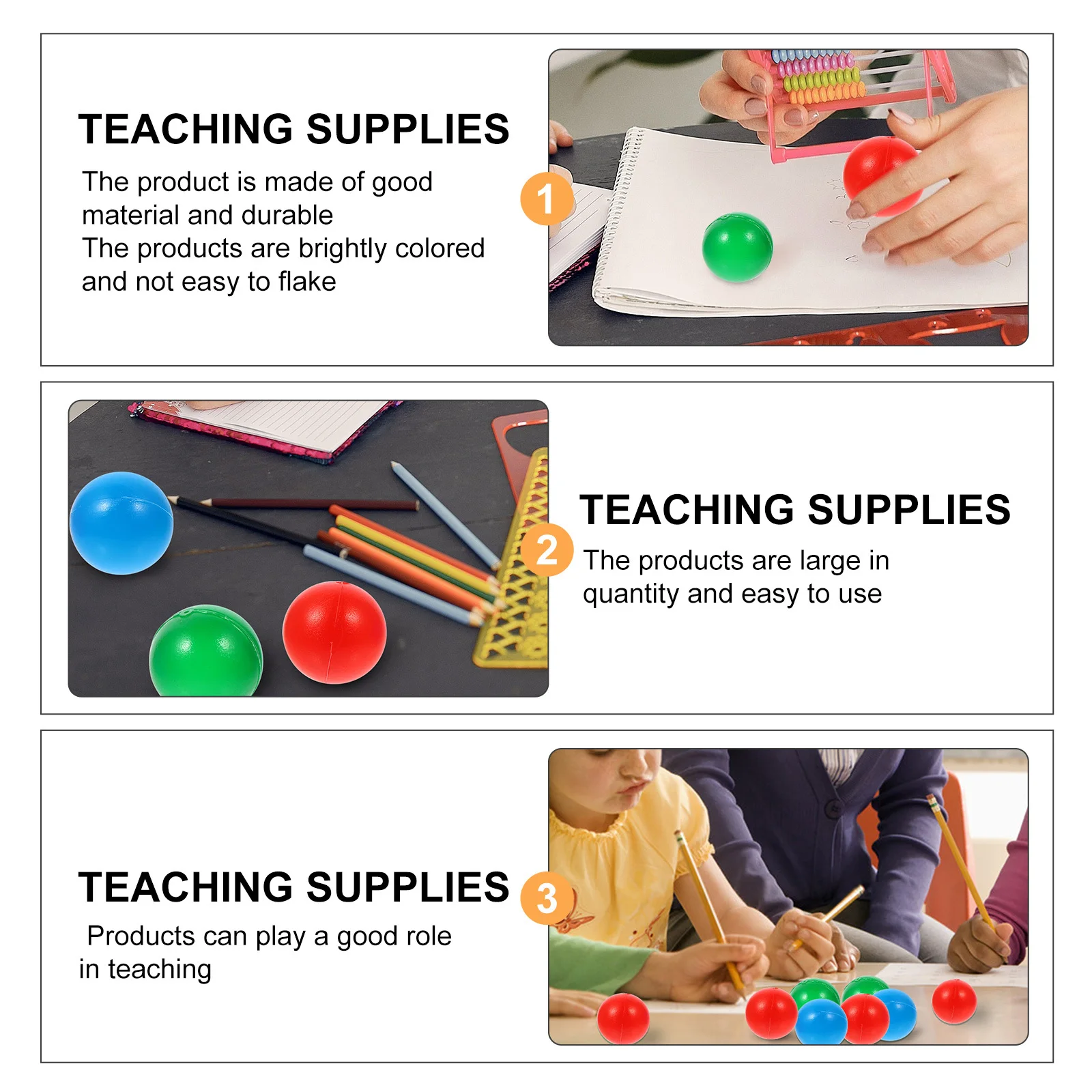 

30Pcs Plastic Balls for Kids 15Mm Colored Teaching Balls Counting Numbers Probability Learning Activity Ball Set