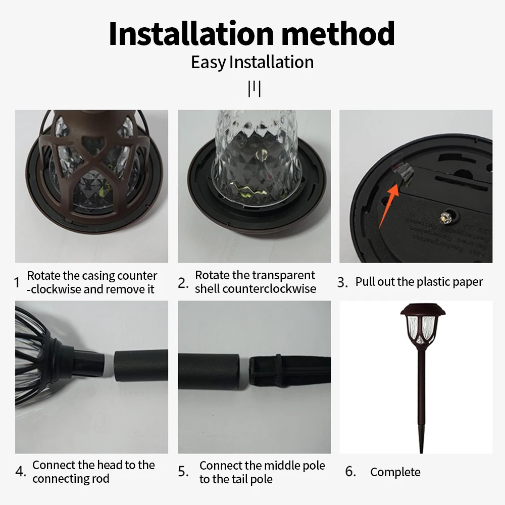 LED Solar Courtyard Lamp Outdoor Waterproof Lawn Lights Solar Garden Paths Lane Landscape Lighting Decorative Lights Bright Lawn view 3
