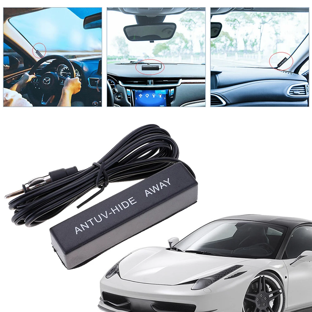 Universal Hidden Amplified Antenna Kit 12V Electronic Stereo AM/FM Radio Fits Car Truck Motorcycle Boat Golf Cart Campers