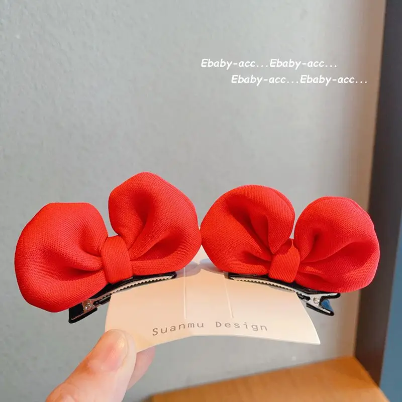 Hair Clips Dimensional Bow Solid Color Sweet Princess Top Barrettes Non Slip Comfortable Grip for Girls Kids Daily Party Travel