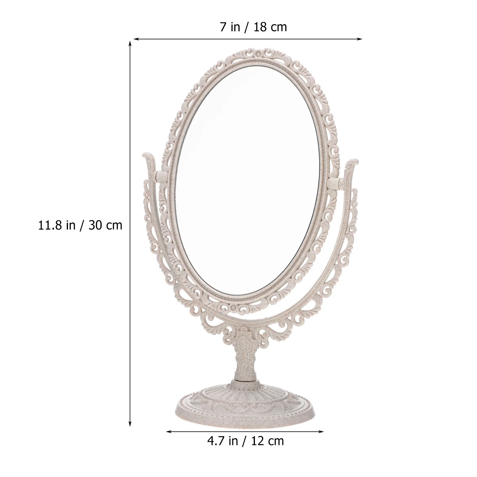 1개 우아한 회전식 화장 거울 빈티지 탁상용 화장대 투명 무결점 실용적인 선물 선택 빈티지 거울