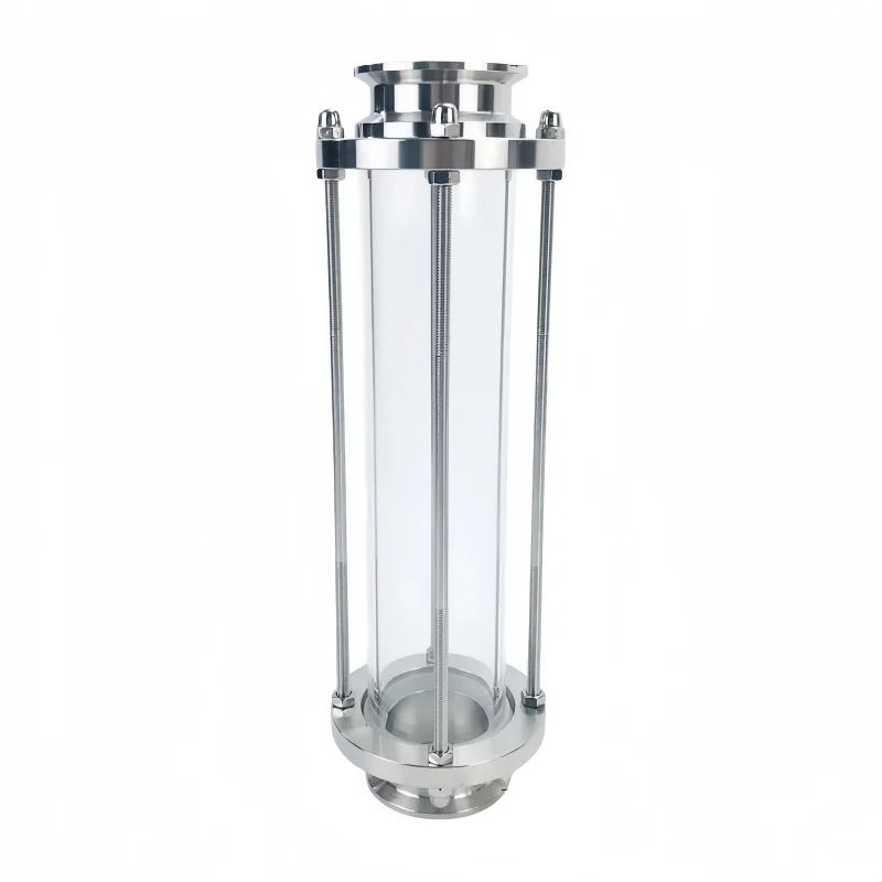 Verre de visée à flux de haute qualité, Style Long 2 "(51mm)OD64, Dioptr longueur 500mm, tour de verre de vue SS304, raccord sanitaire