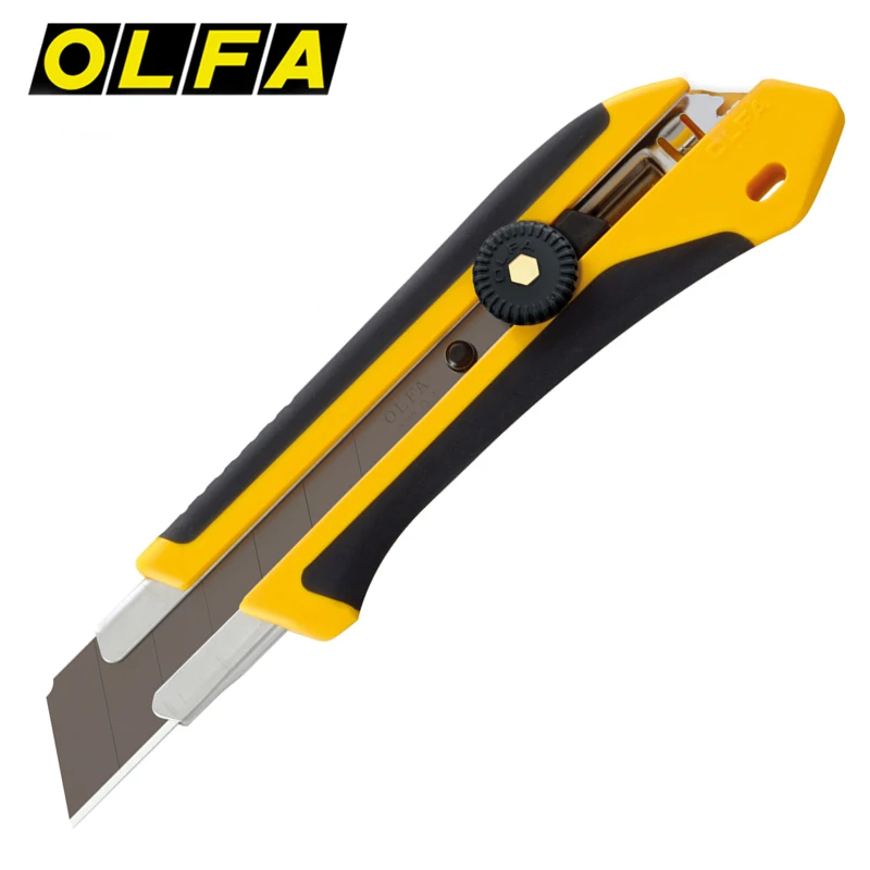 

OLFA XH-1 Extra Heavy-Duty Cutter with Wheel-Lock 25mm Large Rubber Grip Utility Knife X-Series Wallpaper Craft Cutting Tools