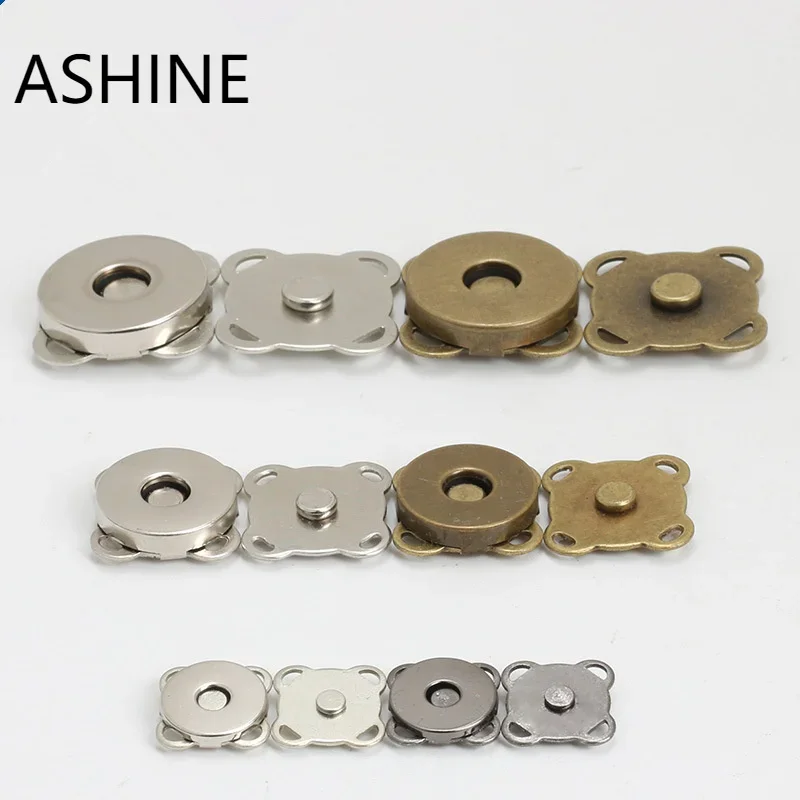 Magnetic Button Clasps Snaps Fastener Clasps for Sewing, Craft, Purses, Bags, Clothes, Leather 50 Sets 14mm 18mm Silver Gold Br