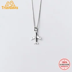 TrustDavis Echt 925 Sterling Silber Flugzeug Flugzeug Anhänger Handgemachte DIY Halskette Armband Zubehör Edlen Schmuck Geschenk HY543