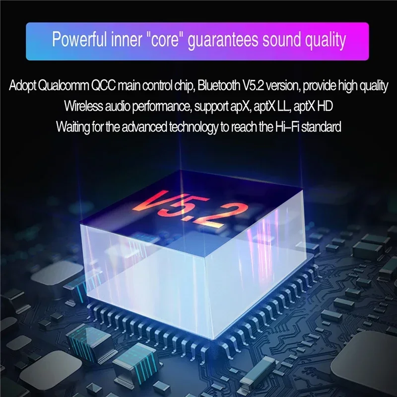 Wireless Audio Adapter with Built-in Microphone Bluetooth 5.2 Transceiver 2 in 1 Transmitter Receiver TX RX Mode Aptx LL AAC SBC