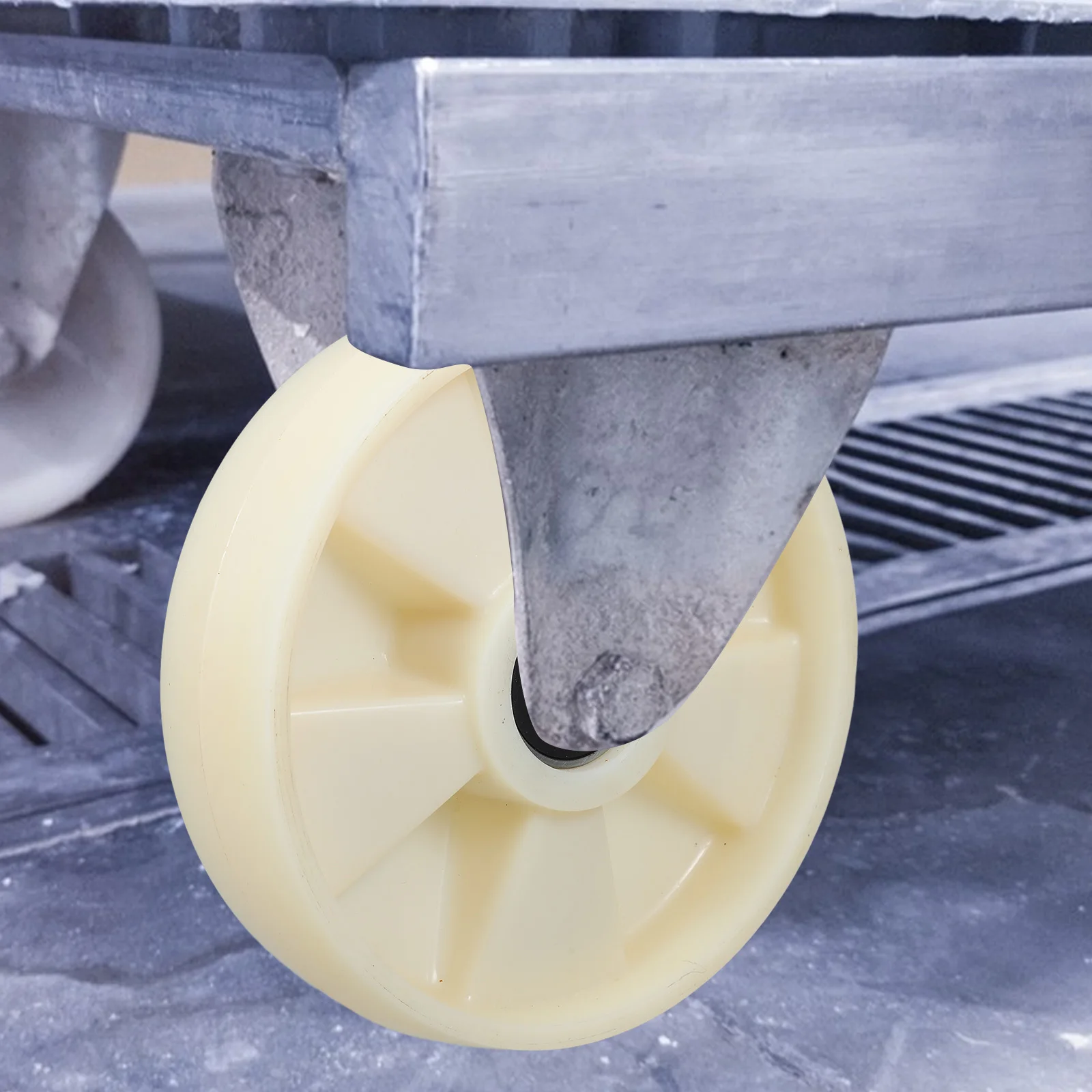 

200x50mm Swivel Wheels Ball Bearings for Pallet Truck 47mm Axle Exit Rollers Nylon Load Wheels Replacement