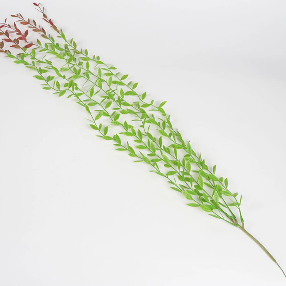 

6pcs Artificial Willow Leaves Green Simulation Wicker Decor Wedding Home Garden Party Balcony Bedroom Everlasting No Watering