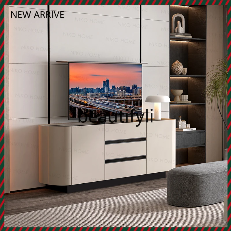 D2520 Italian Style Light Luxury Smart Remote Control Hidden Electric Lift TV Cabinet Automatic Living Room