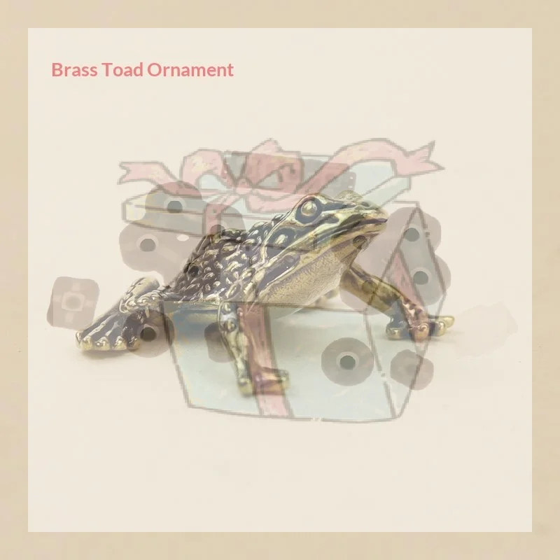 【CC】Feng Shui Copper Fortune Brass Toad Figurine Indoor Outdoor Decorative Statue