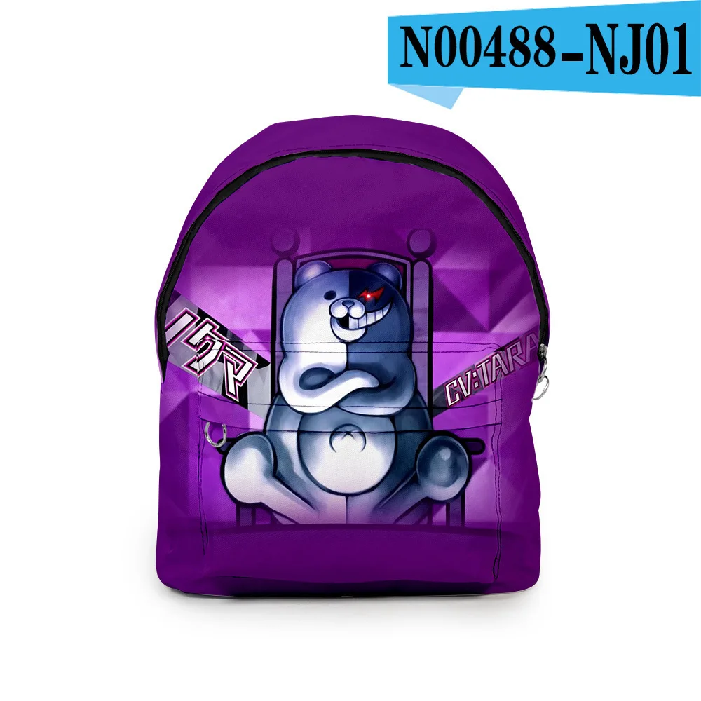 Harajuku Bullet on Breaking Monokuma student Bookbag Notebook Backpacks 3D Print Oxford Waterproof Boys/Girls Travel Backpacks