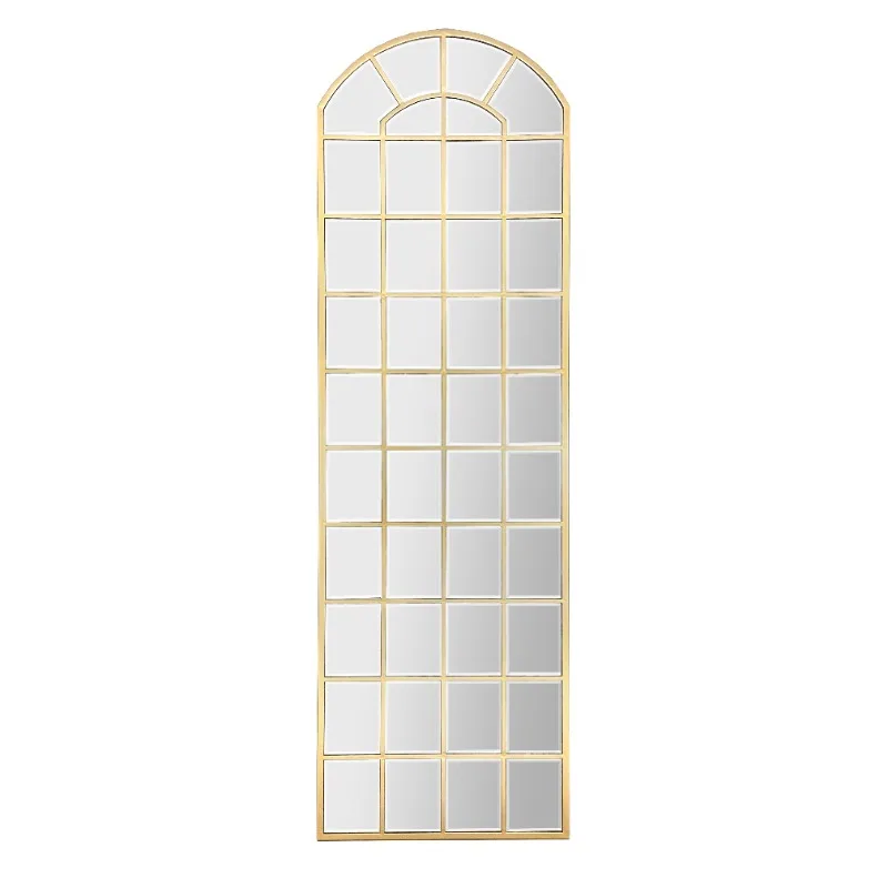 Arched Window Shape  Standing Metal Mirror