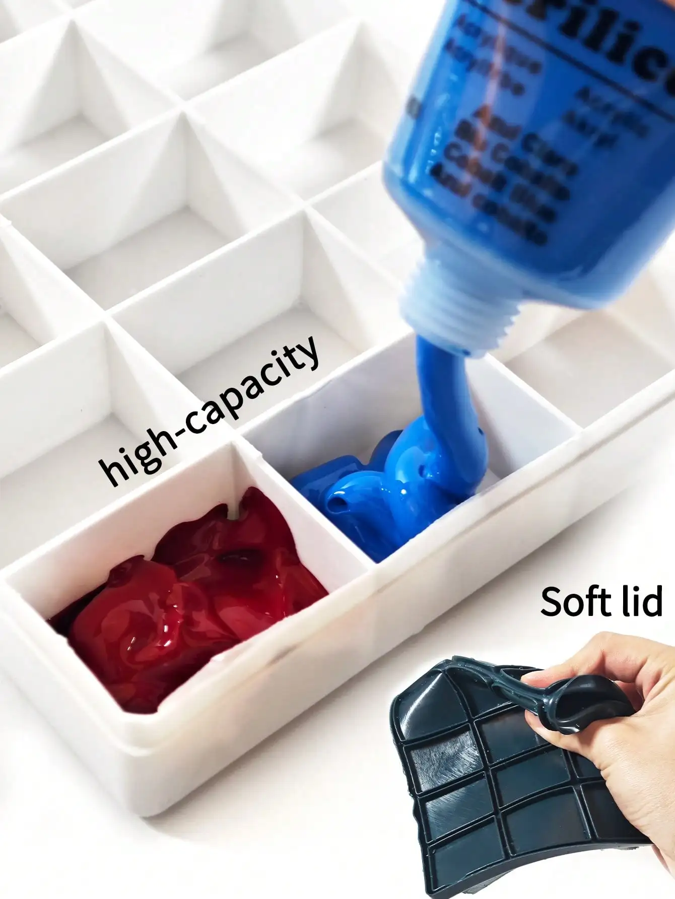 

24 or 36 Color Watercolor & Acrylic Paint Palette Box, Soft Cover with Moisture-Retaining Paint Mixing Tray. Includes 1 Piece. Art Supplies.