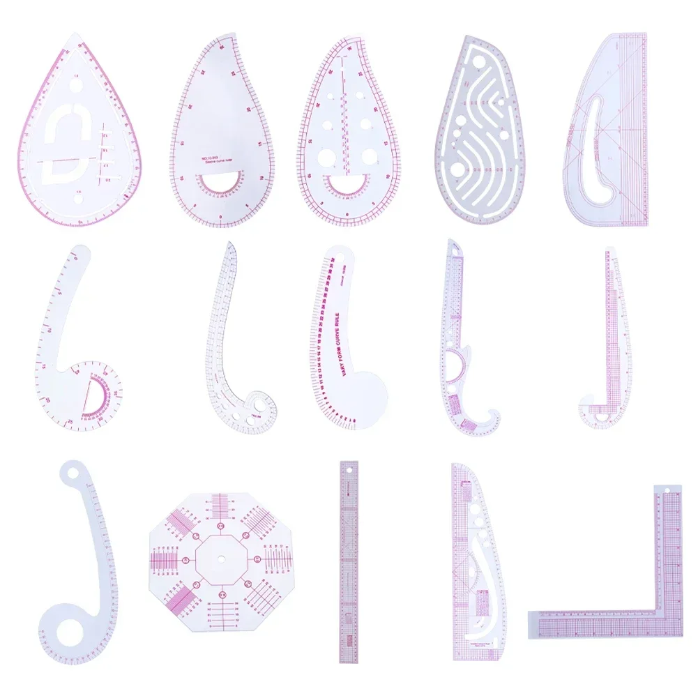 Multifunction Patchwork Ruler Plastic French Curve Sewing Ruler Measure Tailor Ruler Making Clothing Bend Ruler Tools