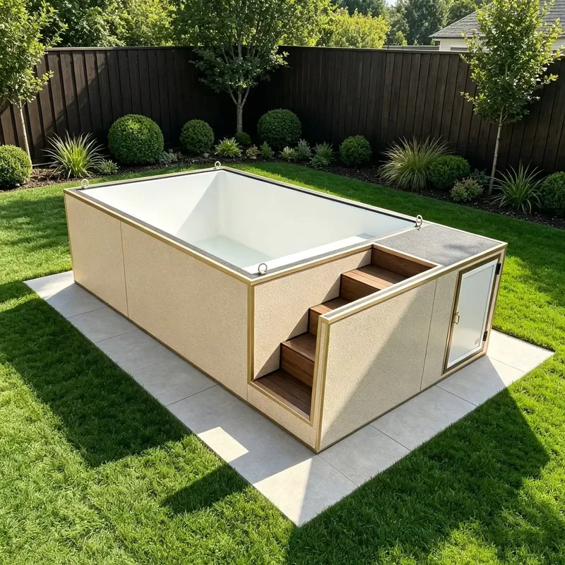 Modern Custom Container Swimming Pool Above Ground Prefabricated Modular Pool for Garden Villa