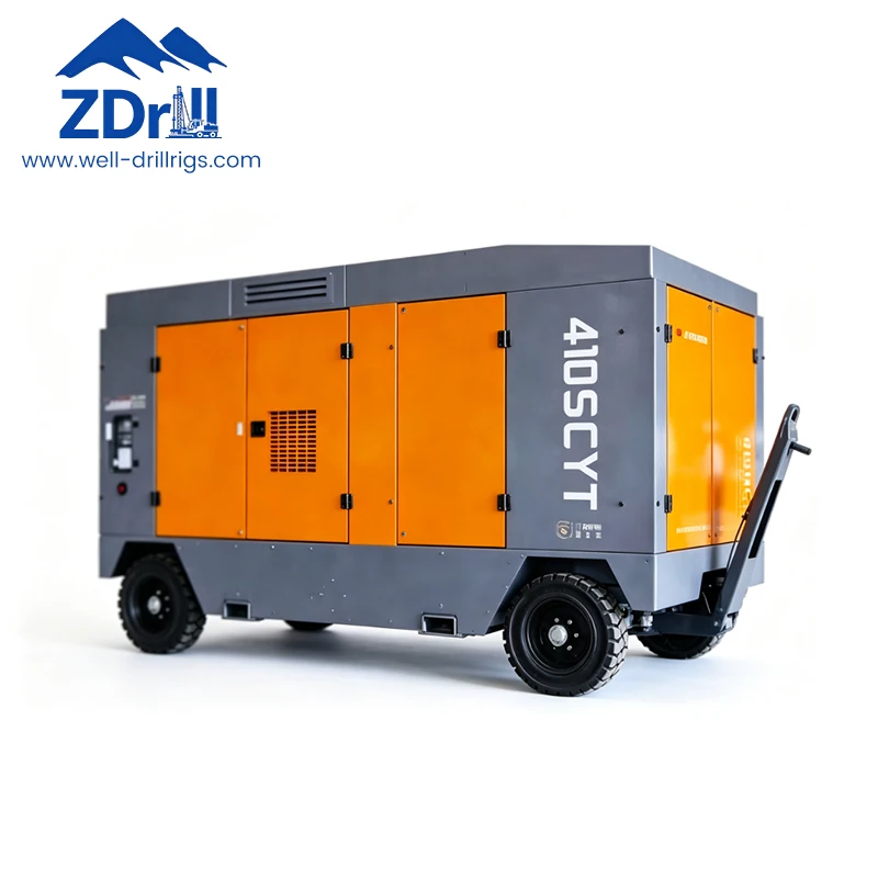 Industrial Screw Air Compressor With Engine for Construction Mining and Outdoor Drilling Applications
