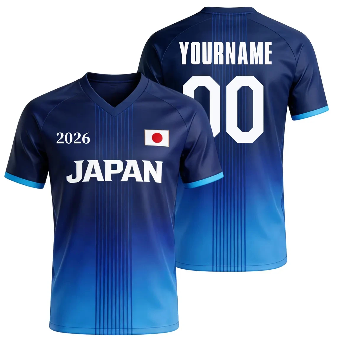 Personalized Japan 2026 Football Jersey Custom Your Name Number Soccer Tee Tops Quick Dry Sports Uniform Wholesale Dropshipping