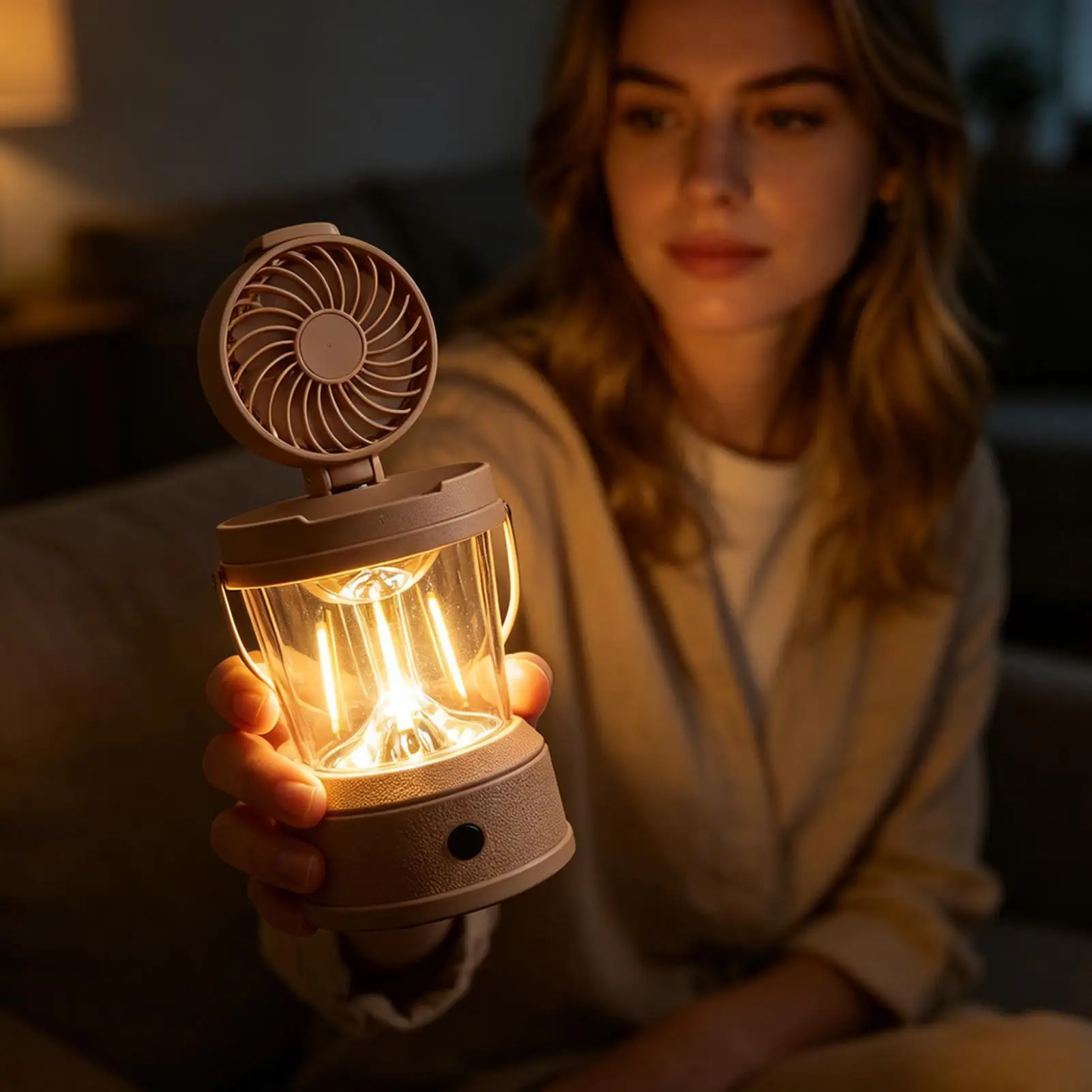 

Camping Lantern Fan Foldable Portable 2-in-1 High Brightness Electric Camp Light With Fan For Hiking Tent Backpacking Power