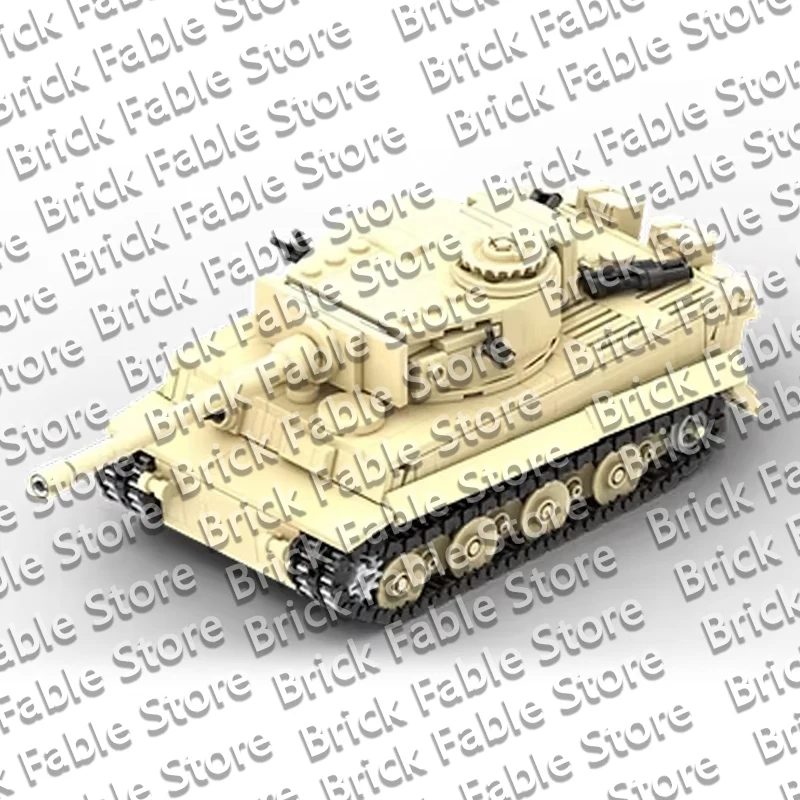 QWERT Tiger I DAK "131" Military Tank Model MOC Building Bricks War Equipment Modular Technology Gifts Holiday Assemble Toy Suit