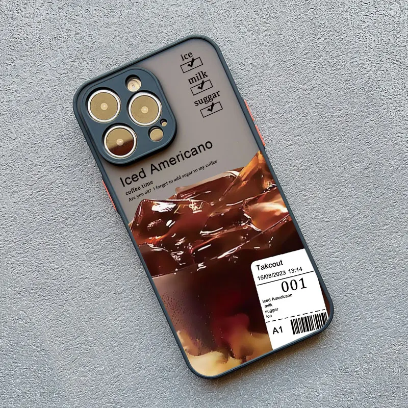 Eiskaffee Handyhülle für iPhone 17 15 Pro Max Hüllen iPhone 16 11 12 13 Pro Max Mini X XR XS 15 14 Plus Stoßfeste Schwarze Schutzhüllen – Detail 2