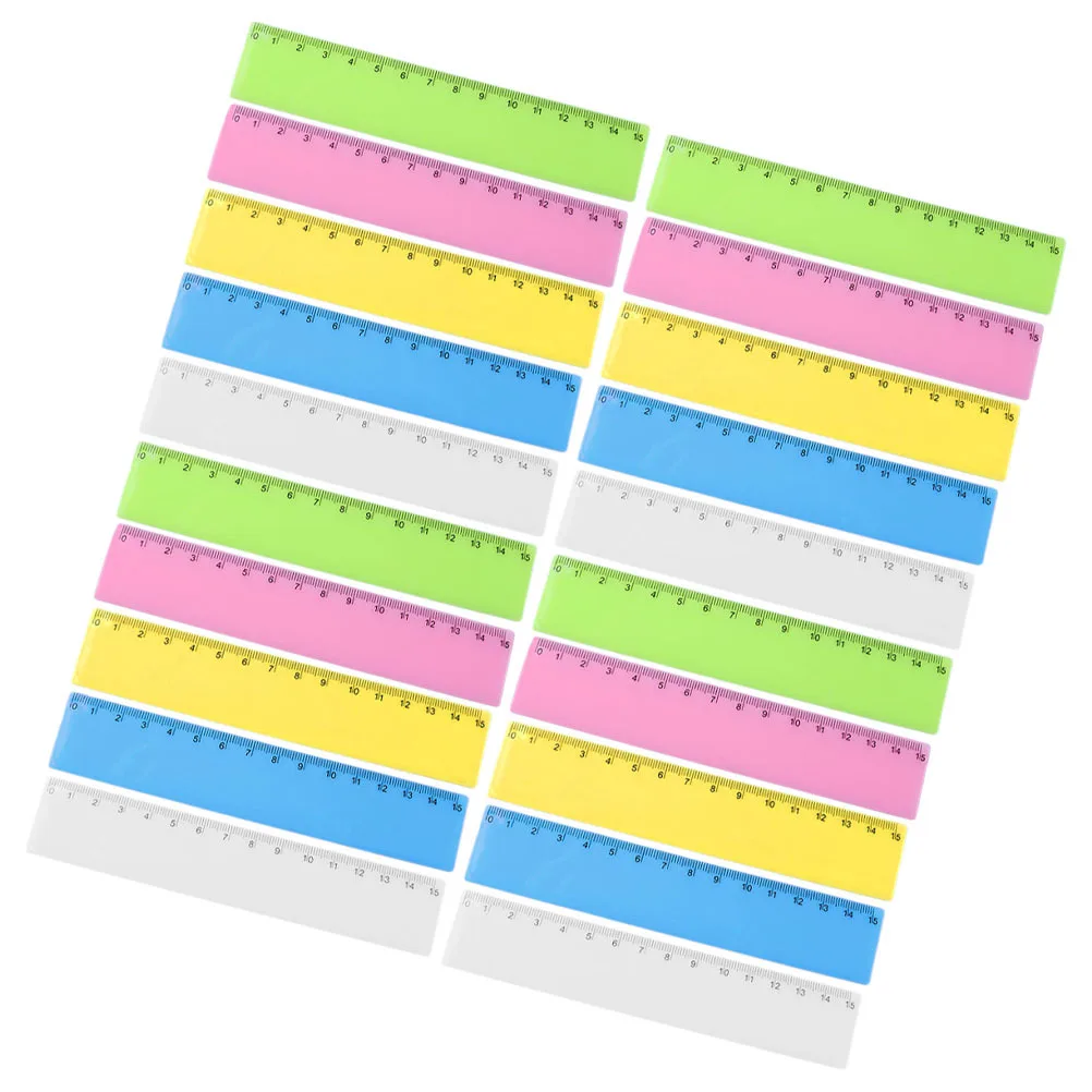 

25pcs Colored Straight Rulers Plastic Measuring Ruler For Students Kids Classroom Supplies Lightweight Portable Reusable Drawing