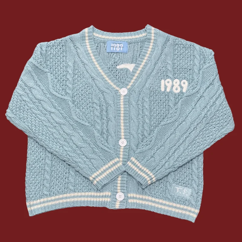 Cardigã de malha de algodão azul feminino, suéter casual, tops soltos, inverno, outono, Y2K, estiramento leve, 1989, 2023