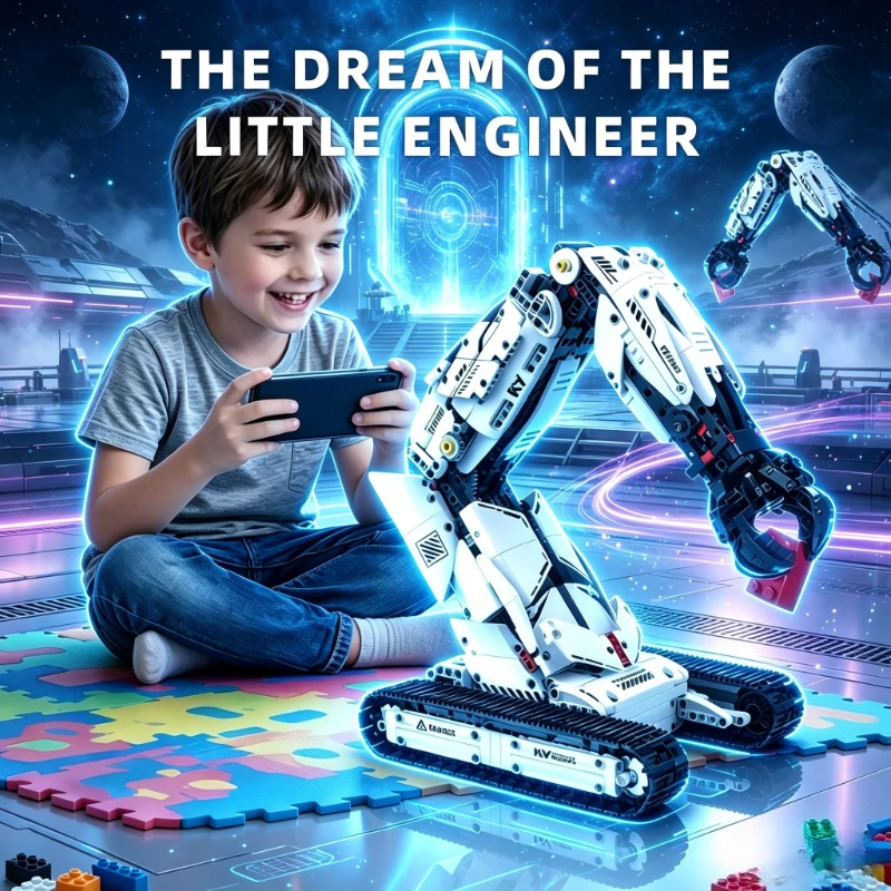 3‑in‑1 Programmable Mechanical Arm Robot Technic Bricks Remote Control Coding Tank Tracks Desktop Collectible Hobby Gift