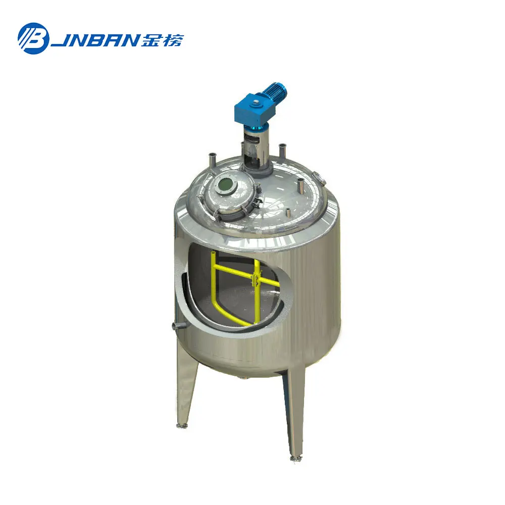 Tanque de mezcla de acero inoxidable de grado alimenticio 100 L 500l 1000l de ASME/CE316 calentado con mezclador