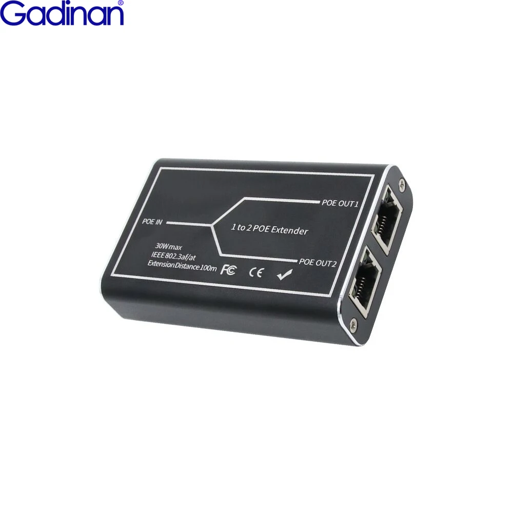 

Gadinan 2 Port POE Extender 100Mbps with IEEE 802.3af Standard for NVR IP Camera AP IP VOICE POE Extend 100 Meters for POE Range