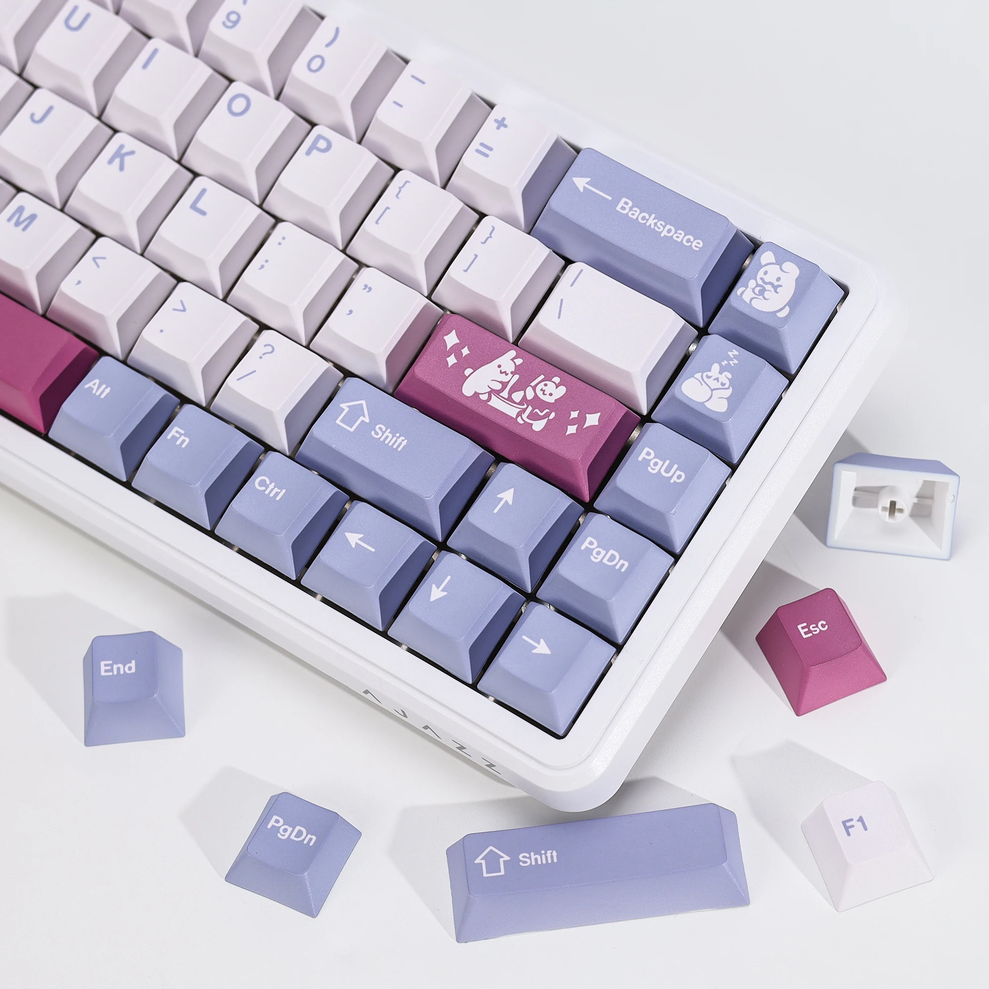 KBDiy Clone GMK Tuzi Keycap Retro Cute Cherry Profile Alice Keycap Custom für MX Magnetic Switch Gaming Mechanical Keyboard KIT – Detail 19