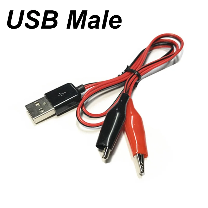 1 Pair USB Alligator Test Jumper clips Clamp Crocodile Wire tester Detector DC Voltage meter ammeter Adapter Connector Cable